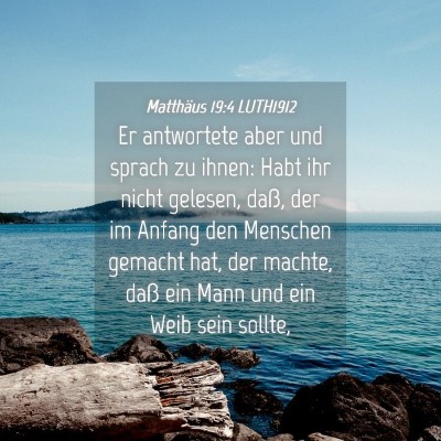 Picture 04 - Matthäus 19:4 LUTH1912 - Er antwortete aber und sprach zu ihnen: Habt ihr - Bible Verse Picture