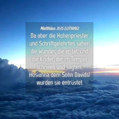 Picture 04 - Matthäus 21:15 LUTH1912 - Da aber die Hohenpriester und Schriftgelehrten - Bible Verse Picture