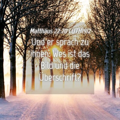 Picture 04 - Matthäus 22:20 LUTH1912 - Und er sprach zu ihnen: Wes ist das Bild und die - Bible Verse Picture