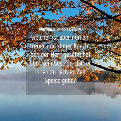 Picture 04 - Matthäus 24:45 LUTH1912 - Welcher ist aber nun ein treuer und kluger - Bible Verse Picture