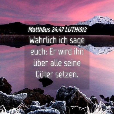 Picture 04 - Matthäus 24:47 LUTH1912 - Wahrlich ich sage euch: Er wird ihn über alle - Bible Verse Picture