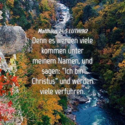 Picture 04 - Matthäus 24:5 LUTH1912 - Denn es werden viele kommen unter meinem Namen, - Bible Verse Picture