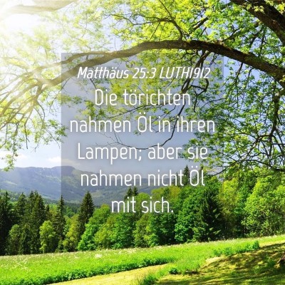 Picture 04 - Matthäus 25:3 LUTH1912 - Die törichten nahmen Öl in ihren Lampen; aber - Bible Verse Picture