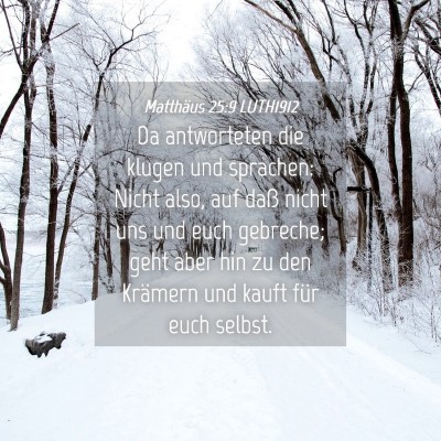 Picture 04 - Matthäus 25:9 LUTH1912 - Da antworteten die klugen und sprachen: Nicht - Bible Verse Picture