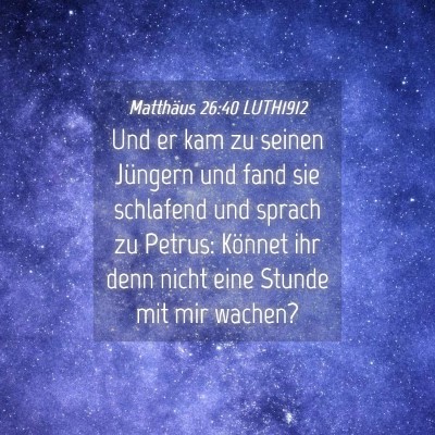 Picture 04 - Matthäus 26:40 LUTH1912 - Und er kam zu seinen Jüngern und fand sie - Bible Verse Picture