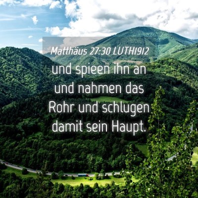 Picture 04 - Matthäus 27:30 LUTH1912 - und spieen ihn an und nahmen das Rohr und - Bible Verse Picture