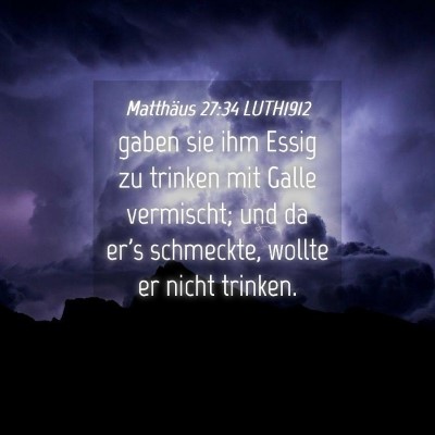 Picture 04 - Matthäus 27:34 LUTH1912 - gaben sie ihm Essig zu trinken mit Galle - Bible Verse Picture