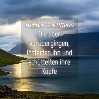 Picture 04 - Matthäus 27:39 LUTH1912 - Die aber vorübergingen, lästerten ihn und - Bible Verse Picture