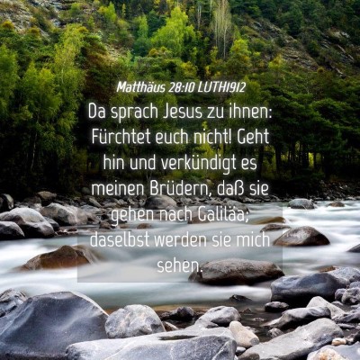 Picture 04 - Matthäus 28:10 LUTH1912 - Da sprach Jesus zu ihnen: Fürchtet euch nicht! - Bible Verse Picture