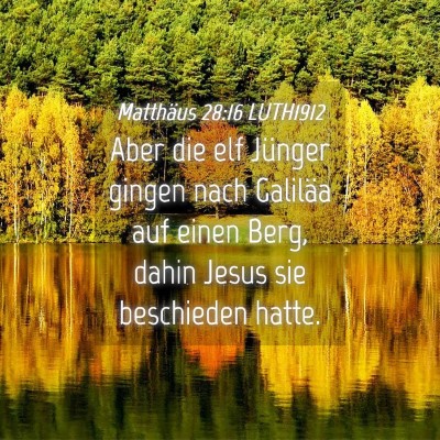 Picture 04 - Matthäus 28:16 LUTH1912 - Aber die elf Jünger gingen nach Galiläa auf - Bible Verse Picture