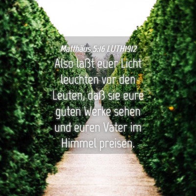 Picture 04 - Matthäus 5:16 LUTH1912 - Also laßt euer Licht leuchten vor den Leuten, - Bible Verse Picture