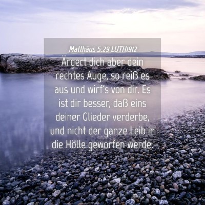 Picture 04 - Matthäus 5:29 LUTH1912 - Ärgert dich aber dein rechtes Auge, so reiß es - Bible Verse Picture