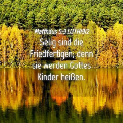 Picture 04 - Matthäus 5:9 LUTH1912 - Selig sind die Friedfertigen; denn sie werden - Bible Verse Picture