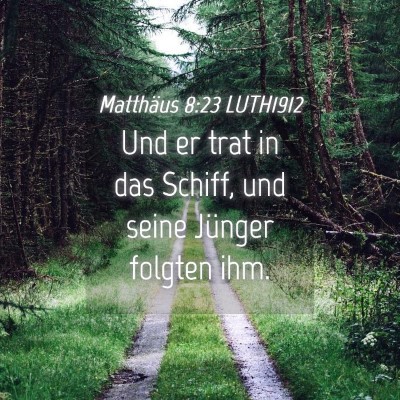Picture 04 - Matthäus 8:23 LUTH1912 - Und er trat in das Schiff, und seine Jünger - Bible Verse Picture