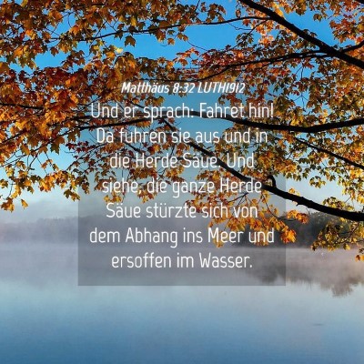 Picture 04 - Matthäus 8:32 LUTH1912 - Und er sprach: Fahret hin! Da fuhren sie aus und - Bible Verse Picture