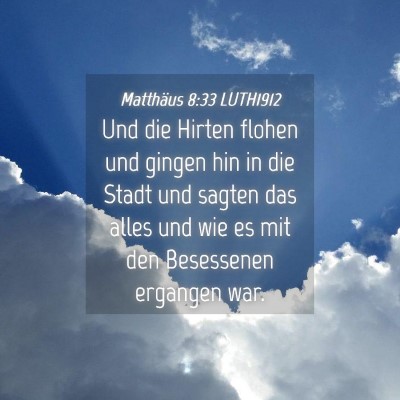 Picture 04 - Matthäus 8:33 LUTH1912 - Und die Hirten flohen und gingen hin in die Stadt - Bible Verse Picture