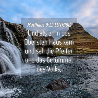 Picture 04 - Matthäus 9:23 LUTH1912 - Und als er in des Obersten Haus kam und sah die - Bible Verse Picture