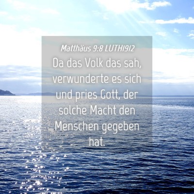 Picture 04 - Matthäus 9:8 LUTH1912 - Da das Volk das sah, verwunderte es sich und - Bible Verse Picture