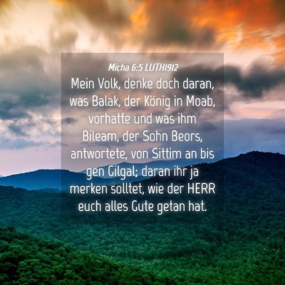 Picture 04 - Micha 6:5 LUTH1912 - Mein Volk, denke doch daran, was Balak, der - Bible Verse Picture
