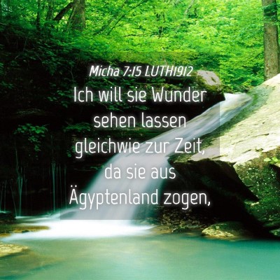 Picture 04 - Micha 7:15 LUTH1912 - Ich will sie Wunder sehen lassen gleichwie zur - Bible Verse Picture