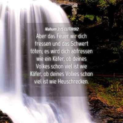 Picture 04 - Nahum 3:15 LUTH1912 - Aber das Feuer wir dich fressen und das Schwert - Bible Verse Picture