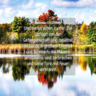 Picture 04 - Nehemia 1:3 LUTH1912 - Und sie sprachen zu mir: Die übrigen von der - Bible Verse Picture