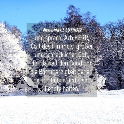 Picture 04 - Nehemia 1:5 LUTH1912 - und sprach: Ach HERR, Gott des Himmels, großer - Bible Verse Picture