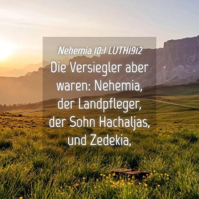 Picture 04 - Nehemia 10:1 LUTH1912 - Die Versiegler aber waren: Nehemia, der - Bible Verse Picture