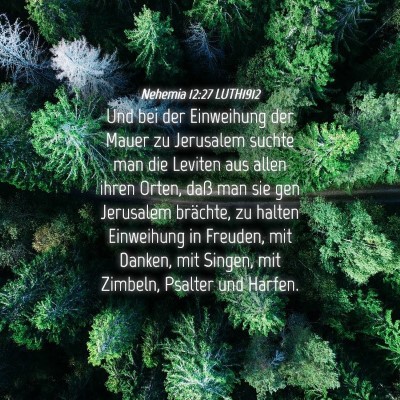 Picture 04 - Nehemia 12:27 LUTH1912 - Und bei der Einweihung der Mauer zu Jerusalem - Bible Verse Picture