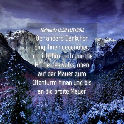 Picture 04 - Nehemia 12:38 LUTH1912 - Der andere Dankchor ging ihnen gegenüber, und - Bible Verse Picture