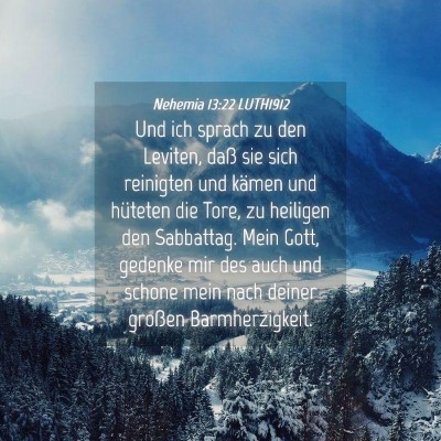 Picture 04 - Nehemia 13:22 LUTH1912 - Und ich sprach zu den Leviten, daß sie sich - Bible Verse Picture