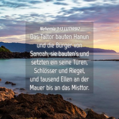Picture 04 - Nehemia 3:13 LUTH1912 - Das Taltor bauten Hanun und die Bürger von - Bible Verse Picture