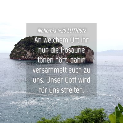 Picture 04 - Nehemia 4:20 LUTH1912 - An welchem Ort ihr nun die Posaune tönen hört, - Bible Verse Picture