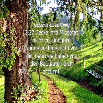 Picture 04 - Nehemia 4:5 LUTH1912 - 3:37 Decke ihre Missetat nicht zu, und ihre - Bible Verse Picture