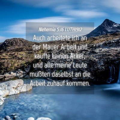 Picture 04 - Nehemia 5:16 LUTH1912 - Auch arbeitete ich an der Mauer Arbeit und kaufte - Bible Verse Picture