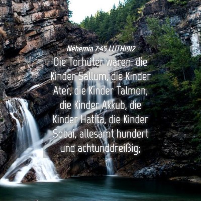 Picture 04 - Nehemia 7:45 LUTH1912 - Die Torhüter waren: die Kinder Sallum, die - Bible Verse Picture