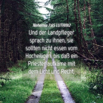 Picture 04 - Nehemia 7:65 LUTH1912 - Und der Landpfleger sprach zu ihnen, sie sollten - Bible Verse Picture