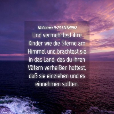 Picture 04 - Nehemia 9:23 LUTH1912 - Und vermehrtest ihre Kinder wie die Sterne am - Bible Verse Picture