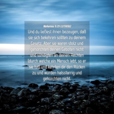 Picture 04 - Nehemia 9:29 LUTH1912 - Und du ließest ihnen bezeugen, daß sie sich - Bible Verse Picture