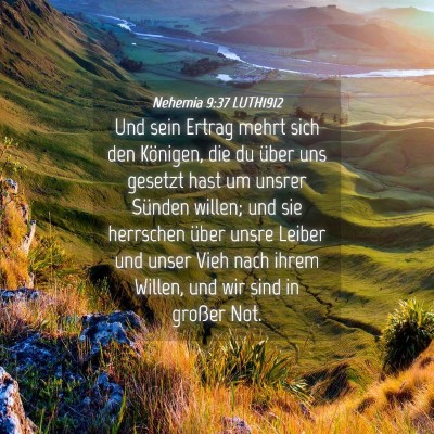 Picture 04 - Nehemia 9:37 LUTH1912 - Und sein Ertrag mehrt sich den Königen, die du - Bible Verse Picture