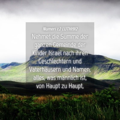 Picture 04 - Numeri 1:2 LUTH1912 - Nehmet die Summe der ganzen Gemeinde der Kinder - Bible Verse Picture
