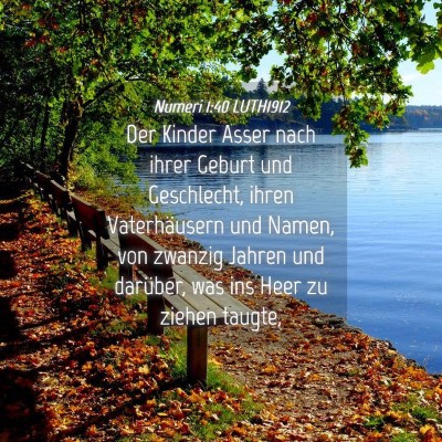 Picture 04 - Numeri 1:40 LUTH1912 - Der Kinder Asser nach ihrer Geburt und - Bible Verse Picture