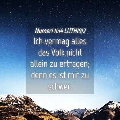Picture 04 - Numeri 11:14 LUTH1912 - Ich vermag alles das Volk nicht allein zu - Bible Verse Picture