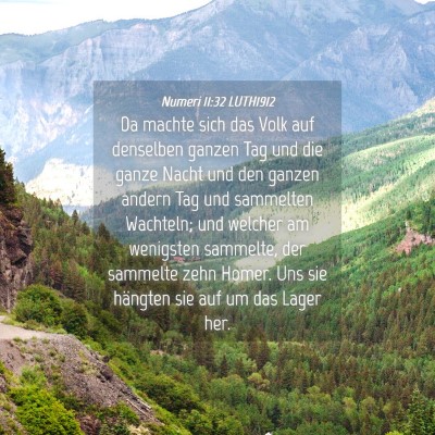 Picture 04 - Numeri 11:32 LUTH1912 - Da machte sich das Volk auf denselben ganzen Tag - Bible Verse Picture