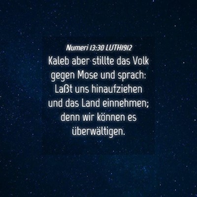 Picture 04 - Numeri 13:30 LUTH1912 - Kaleb aber stillte das Volk gegen Mose und - Bible Verse Picture