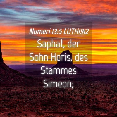 Picture 04 - Numeri 13:5 LUTH1912 - Saphat, der Sohn Horis, des Stammes - Bible Verse Picture