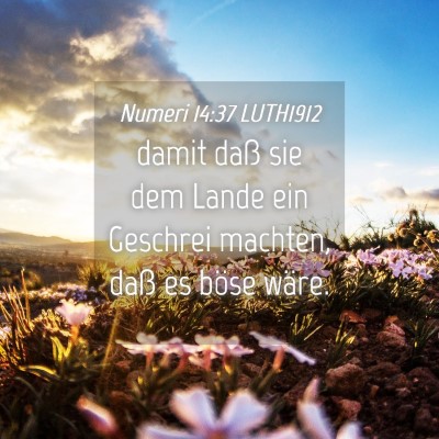 Picture 04 - Numeri 14:37 LUTH1912 - damit daß sie dem Lande ein Geschrei machten, - Bible Verse Picture