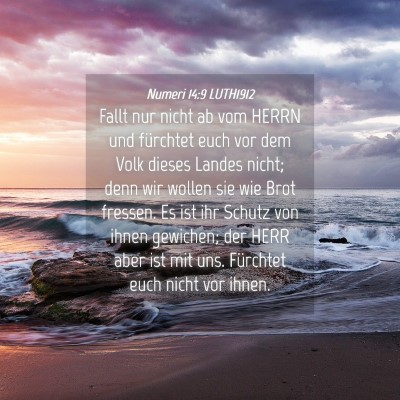 Picture 04 - Numeri 14:9 LUTH1912 - Fallt nur nicht ab vom HERRN und fürchtet euch - Bible Verse Picture