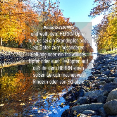 Picture 04 - Numeri 15:3 LUTH1912 - und wollt dem HERRN Opfer tun, es sei ein - Bible Verse Picture
