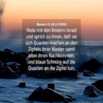 Picture 04 - Numeri 15:38 LUTH1912 - Rede mit den Kindern Israel und sprich zu ihnen, - Bible Verse Picture